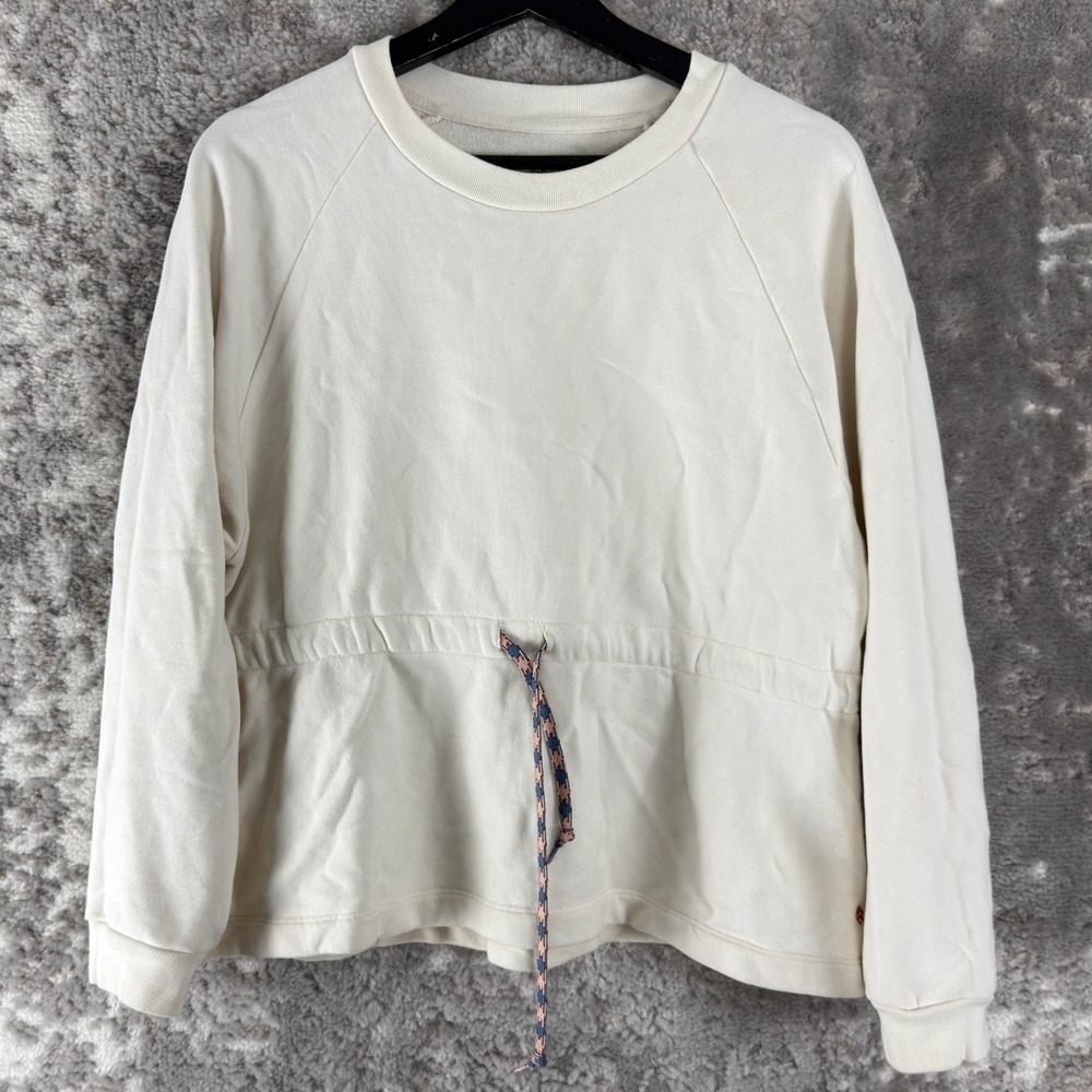 Bellerose Size 2 US 4 Minimalist Drawstring‎ Sweater Ivory Long Sleeve Pullover